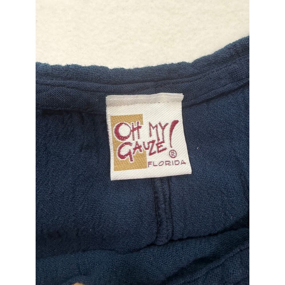 Oh My Gauze Florida Blue Off Shoulder Cotton Gauze Top Womens Size 1 Mexico - Picture 2 of 6